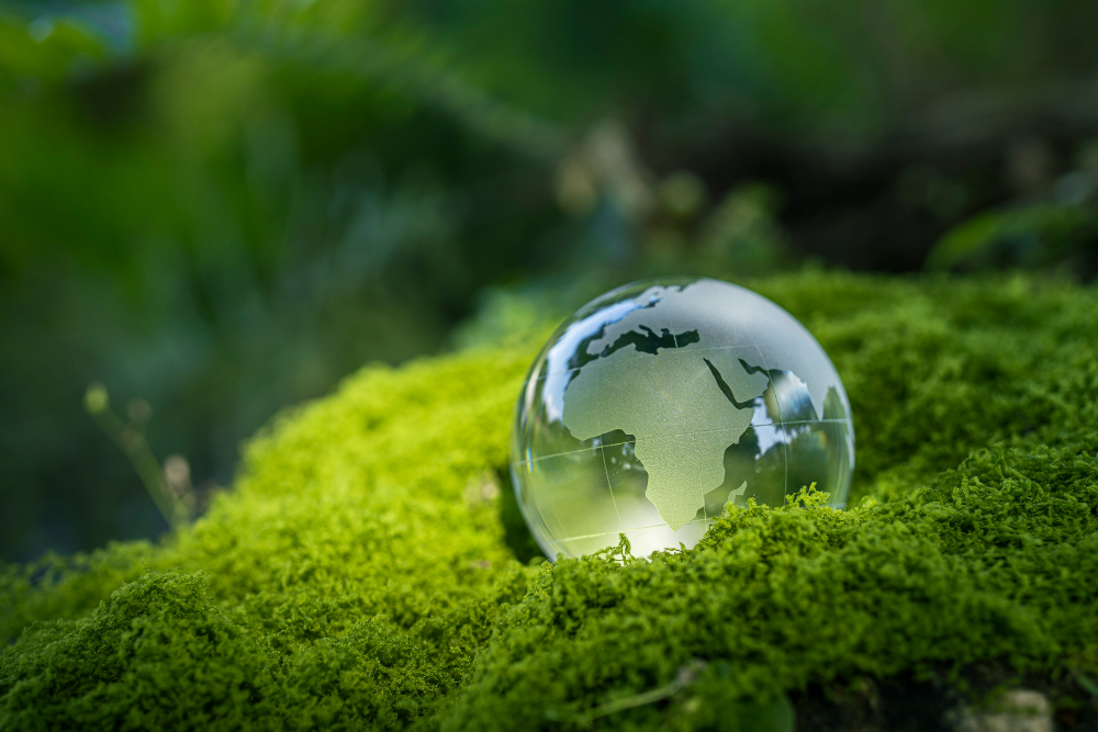 Szklana kulka na mchu